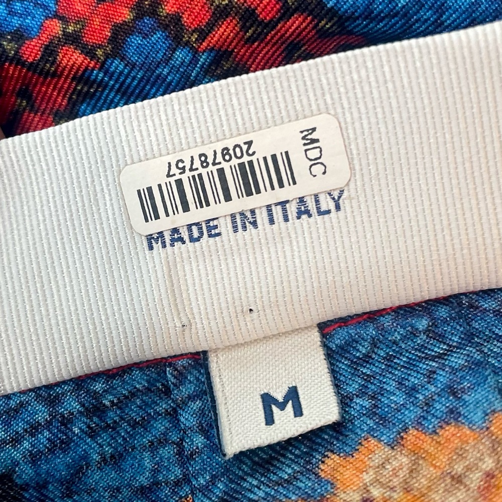 PIERRE-LOUIS MASCIA • Blue/Multi Ethnic 100% Silk Mini Dress, M - Picture 13 of 16